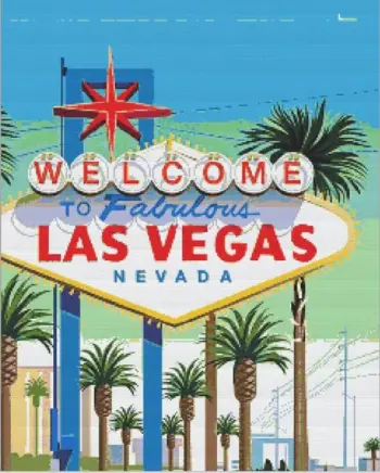 Las Vegas Nevada diamond painting kit — vibrant city lights and iconic Las Vegas scenery