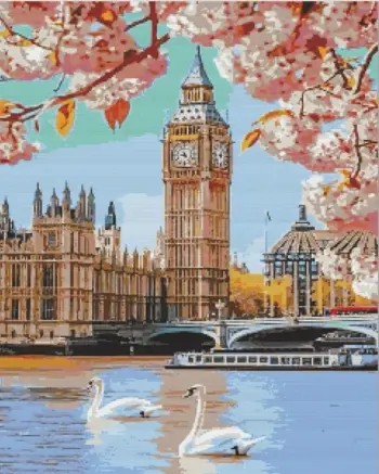 London Big Ben diamond painting kit — iconic clock tower and classic London city scenery