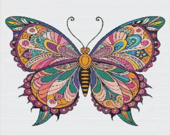 Mandala butterfly diamond painting kit — colorful butterfly with intricate mandala patterns