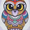 Mandala owl diamond painting kit — detailed owl with intricate mandala feather patterns