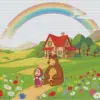 Masha and the Bear diamond painting kit with Masha and Bear