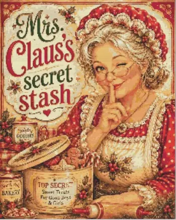 Mrs. Claus Secret Stash Christmas diamond painting kit