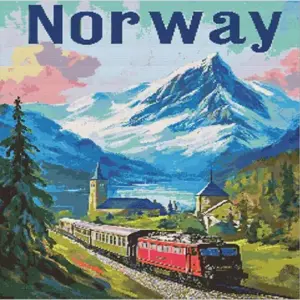 Norway poster diamond painting kit celebrating Norwegian pride