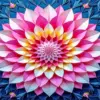 Pink mandala flower diamond painting kit — detailed floral mandala with pink patterned petals