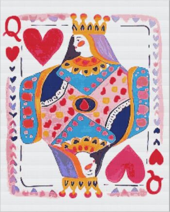 Pink poker diamond painting kit — stylish playing cards with vibrant pink details