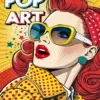 Pop art lady diamond painting kit with vibrant colors