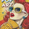 Pop art lady diamond painting kit with vibrant colors
