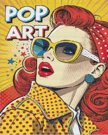 Pop art lady diamond painting kit with vibrant colors