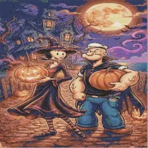 Popeye the Sailor Man and Olive diamond painting kit