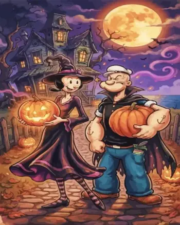 Popeye the Sailor Man and Olive diamond painting kit