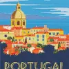 Portugal Lisbon diamond painting kit — colorful Lisbon streets and traditional architecture