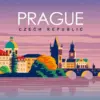 Prague Czech Republic diamond painting kit — historic city architecture and charming European scenery