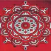 Red mandala diamond painting kit — intricate symmetrical mandala in rich red tones