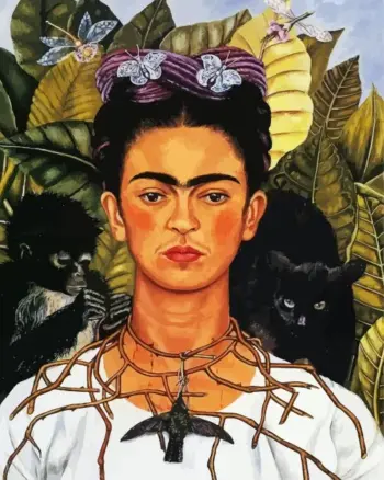 Frida Kahlo diamond painting kit — Self-Portrait with Thorn Necklace and Hummingbird