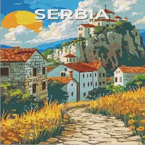 Serbia poster diamond painting kit celebrating Serbian pride