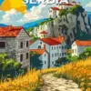 Serbia poster diamond painting kit celebrating Serbian pride