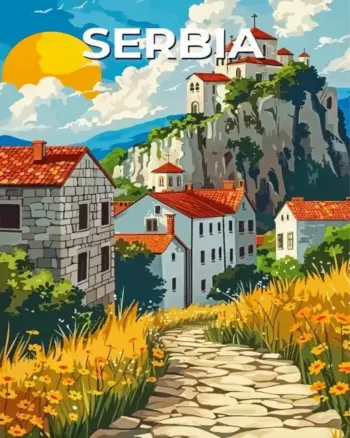 Serbia poster diamond painting kit celebrating Serbian pride