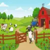 Shaun the Sheep diamond painting kit with a cute farm character