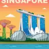 Singapore poster diamond painting kit — vibrant city travel poster artwork
