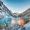 Snowy Banff National Park diamond painting kit — snow-covered Canadian Rocky Mountains in winter