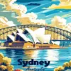 Sydney Australia diamond painting kit — iconic harbor and city skyline