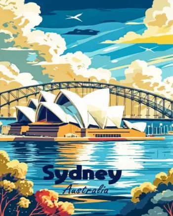 Sydney Australia diamond painting kit — iconic harbor and city skyline