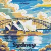 Sydney Australia diamond painting kit — iconic harbor and city skyline