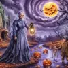 The Love Witch Halloween diamond painting with a mysterious witch