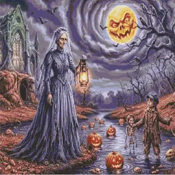 The Love Witch Halloween diamond painting with a mysterious witch