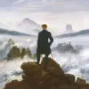 Wanderer Above the Sea of Fog diamond painting kit — figure overlooking misty mountain peaks