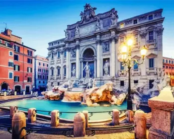 Trevi Fountain diamond painting kit — iconic Roman fountain with grand architecture