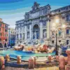 Trevi Fountain diamond painting kit — iconic Roman fountain with grand architecture