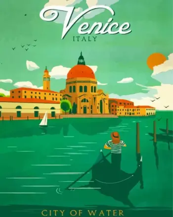 Venice City Of Water diamond painting kit — scenic canals with gondolas and historic Italian architecture