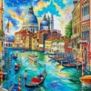 Venice Grand Canal diamond painting kit — historic buildings and gondolas along the canal