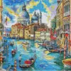 Venice Grand Canal diamond painting kit — historic buildings and gondolas along the canal