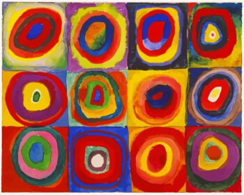 Wassily Kandinsky Color Study diamond painting kit — colorful abstract circles with bold geometric forms
