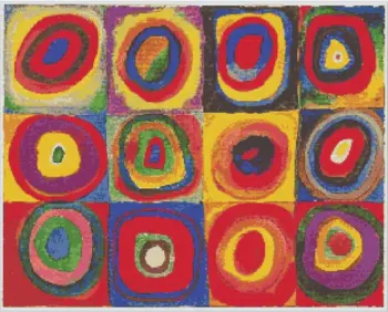 Wassily Kandinsky Color Study diamond painting kit — colorful abstract circles with bold geometric forms