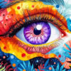 Whimsical eye diamond painting kit — surreal colorful eye with imaginative abstract details