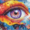 Whimsical eye diamond painting kit — surreal colorful eye with imaginative abstract details