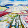 Winter landscape diamond painting kit — peaceful snowy scenery with cool winter tones