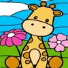 Cute baby giraffe diamond painting kit with sweet safari design