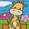Cute baby giraffe diamond painting kit with sweet safari design