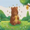 Cute bear eating honey diamond painting kit with a cozy woodland scene