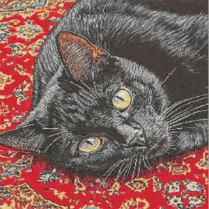 Black cat diamond painting kit with a cute black cat