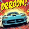 Car pop art diamond painting kit with vibrant colorful design
