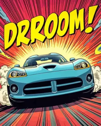 Car pop art diamond painting kit with vibrant colorful design