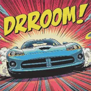 Car pop art diamond painting kit with vibrant colorful design