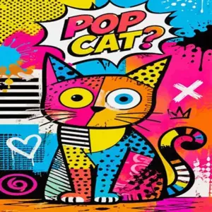 Cat pop art diamond painting kit with vibrant colorful design