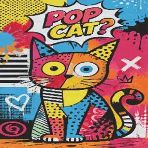 Cat pop art diamond painting kit with vibrant colorful design