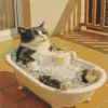 Cat relaxing in a bathtub diamond painting kit
